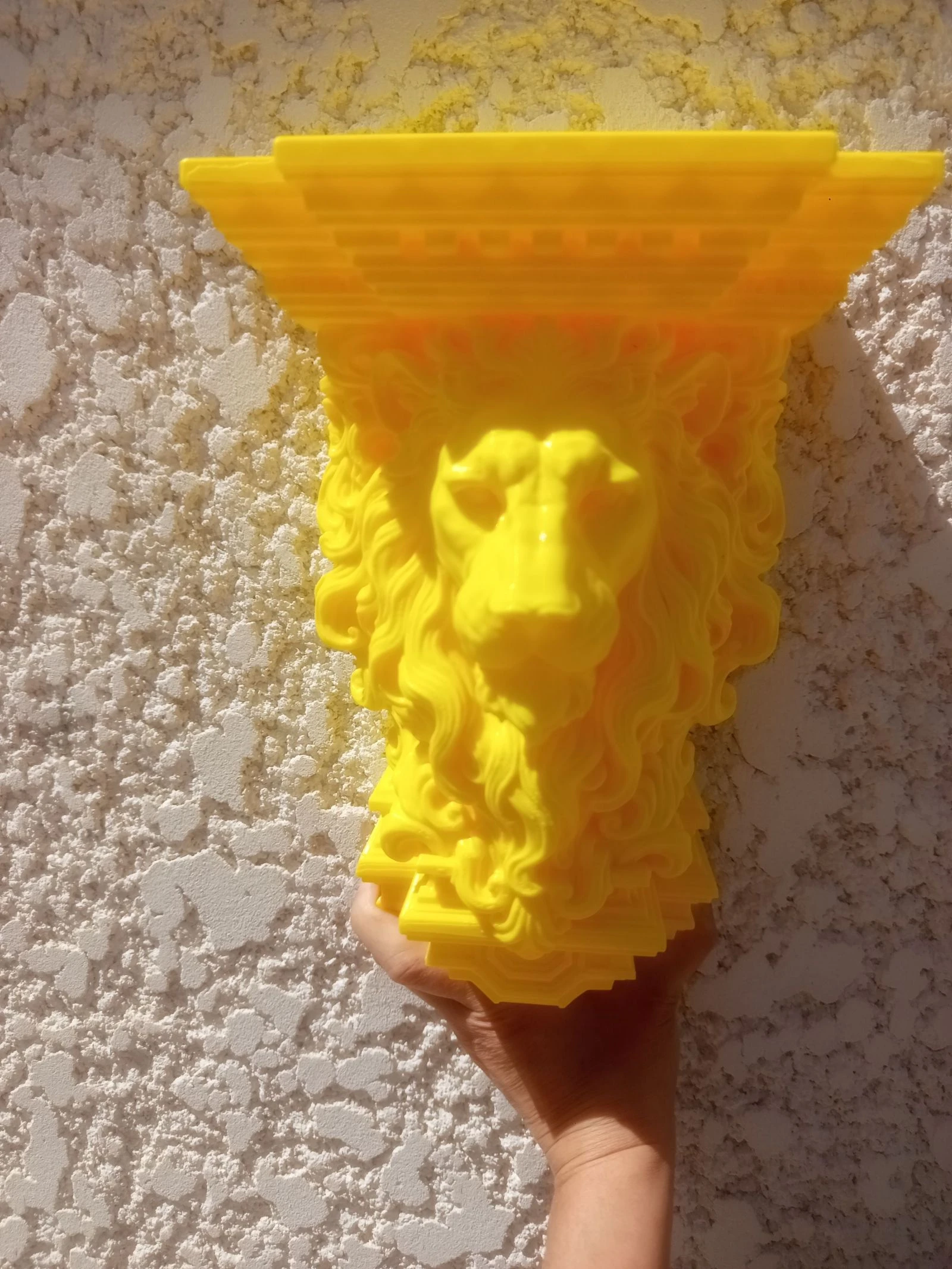 Tête de lion couleur jaune 25 cm 💛
